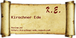 Kirschner Ede névjegykártya